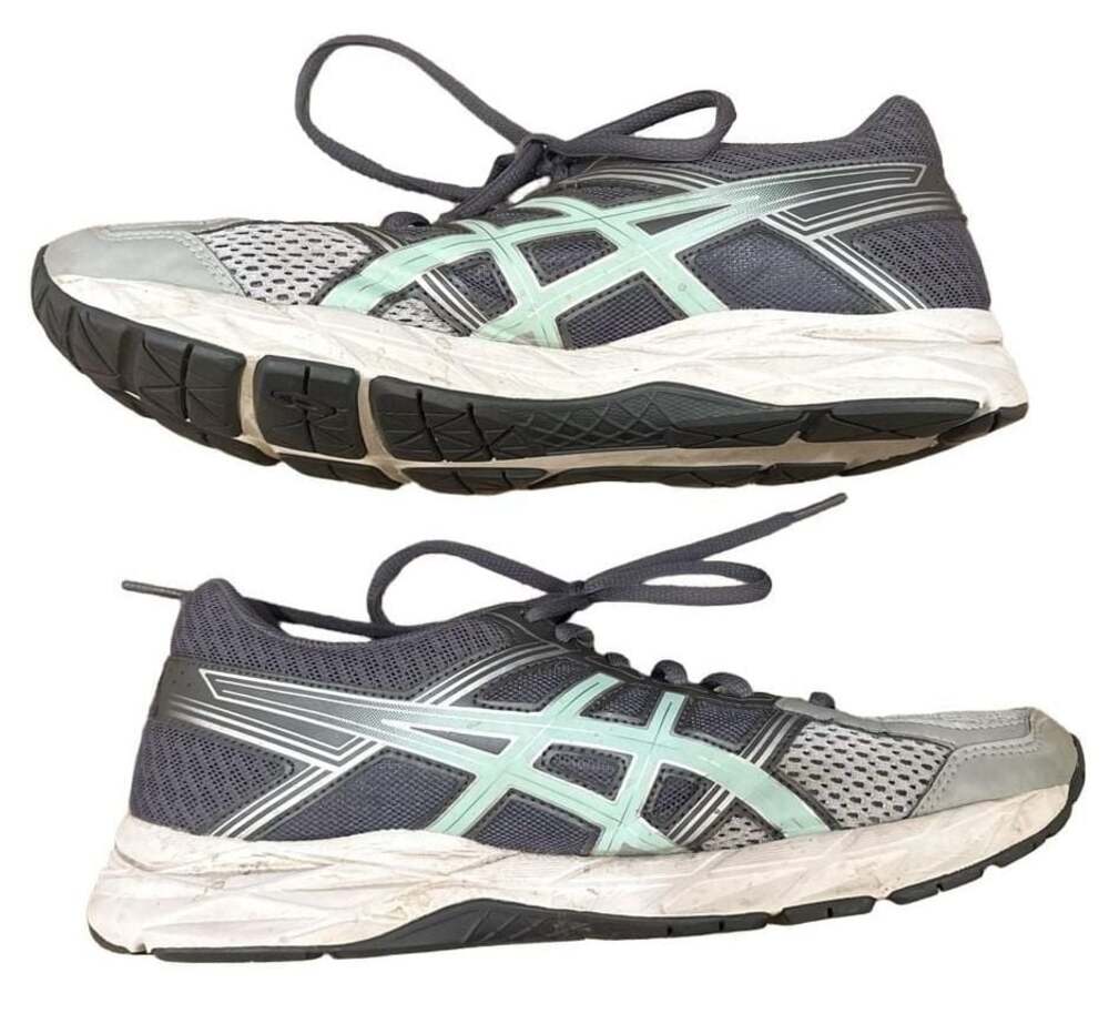ASICS GEL-Contend 4 Women’s Running Shoes Gray Mint T765N Size 9 Cushion Walking